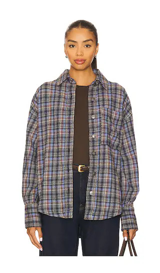 Ashley Plaid Shirt in Blue Combo | Revolve Clothing (Global)