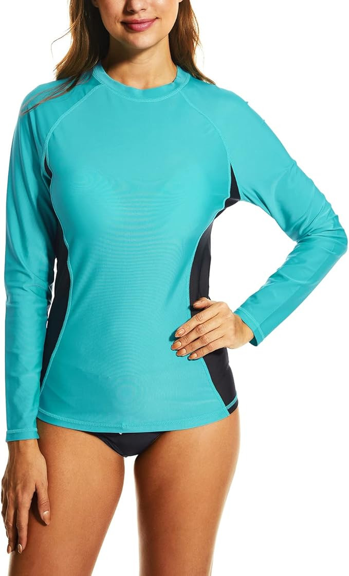 Women’s Swim Shirts UPF 50+ Rash Guard Long Sleeve Swimsuit Tops Quick Dry UV Sun Protection | Amazon (US)