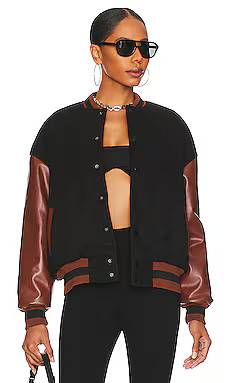 superdown Kai Varsity Jacket in Black from Revolve.com | Revolve Clothing (Global)