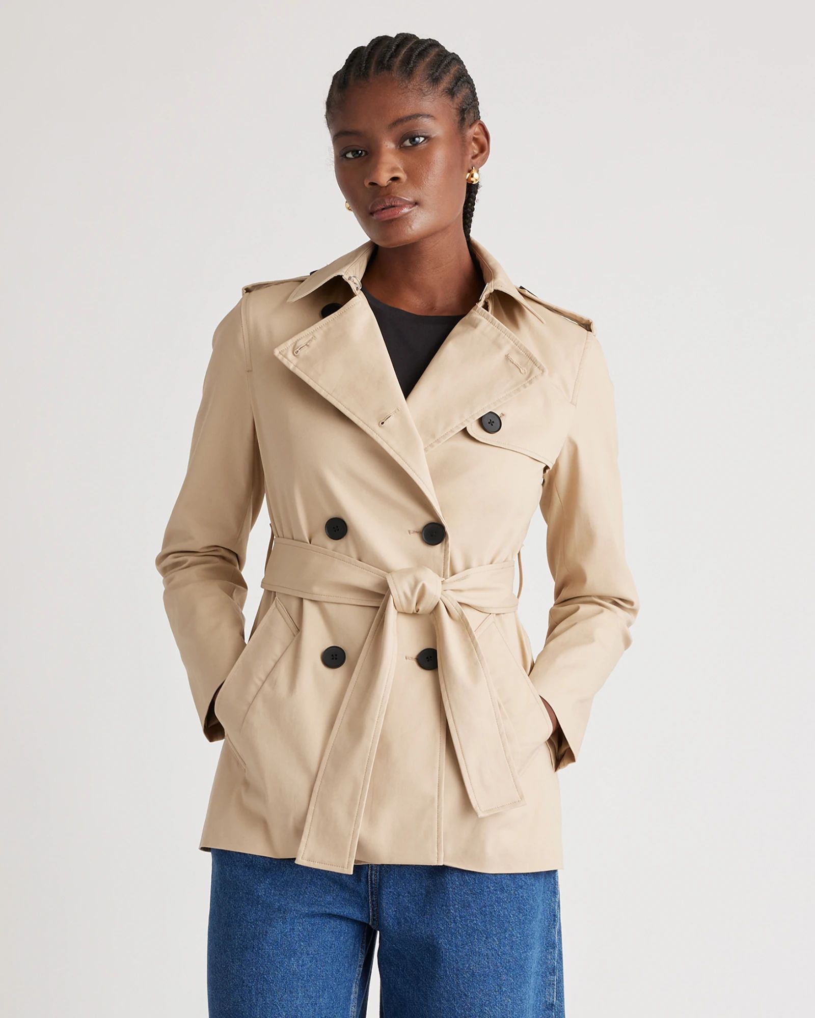 Comfort Stretch Short Trench Coat | Quince