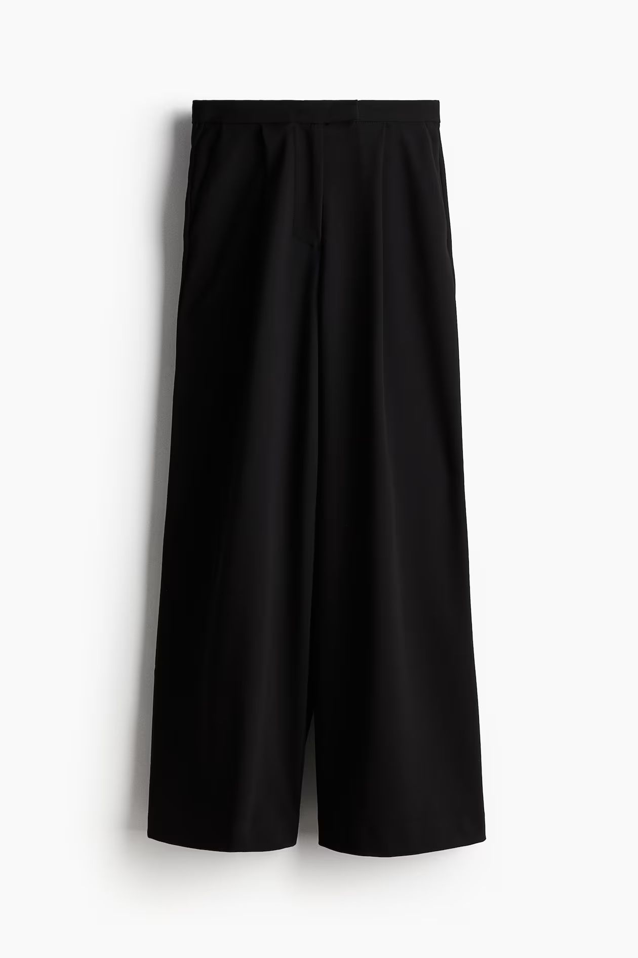 Wide twill trousers - High waist - Long - Black - Ladies | H&M GB | H&M (UK, MY, IN, SG, PH, TW, HK)