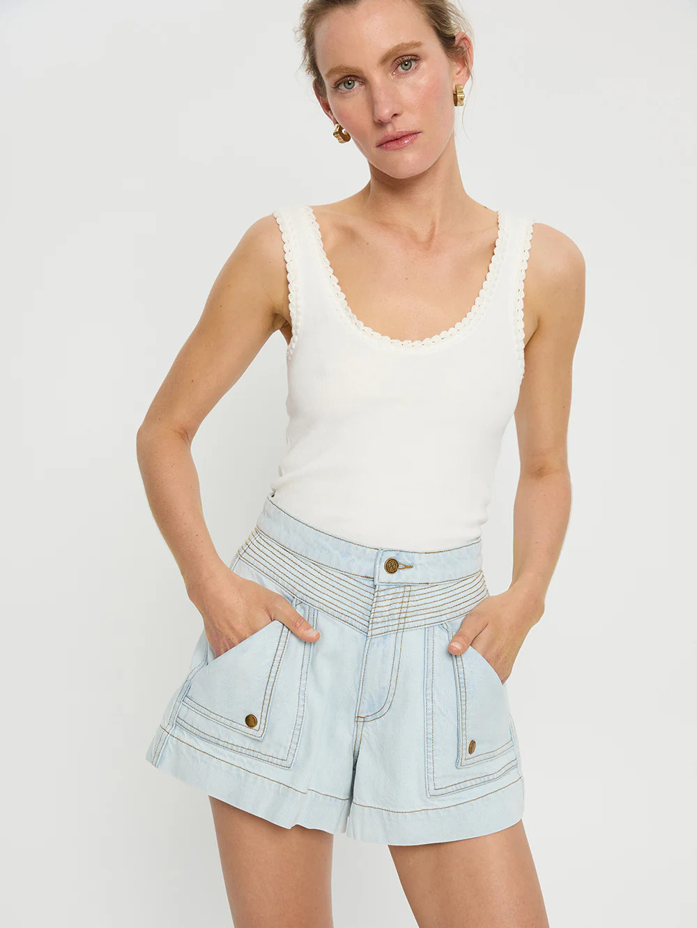 Celene Denim Short - Pale Indigo | KIVARI International | Kivari (Global minus AU/NZ)