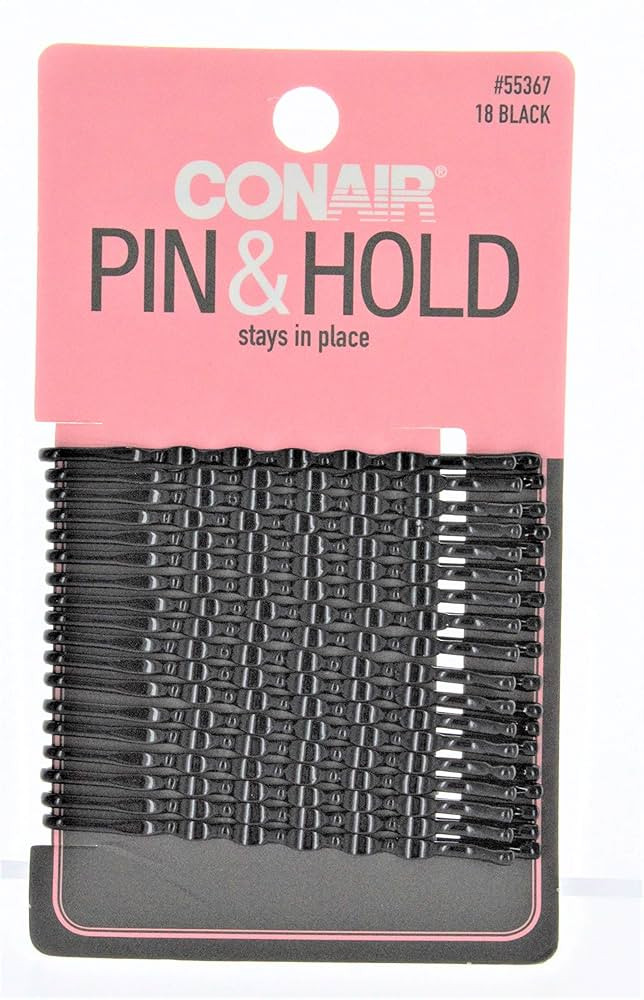 Conair Styling Essentials Firm Hold Bobby Pins 18 ea, Black, Pack of 1 | Amazon (US)