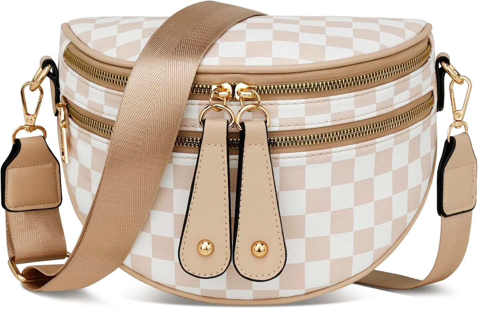 KKXIU Crossbody Sling Bag for Women Trendy Fanny Pack Vegan Leather Chest Bag | Amazon (US)