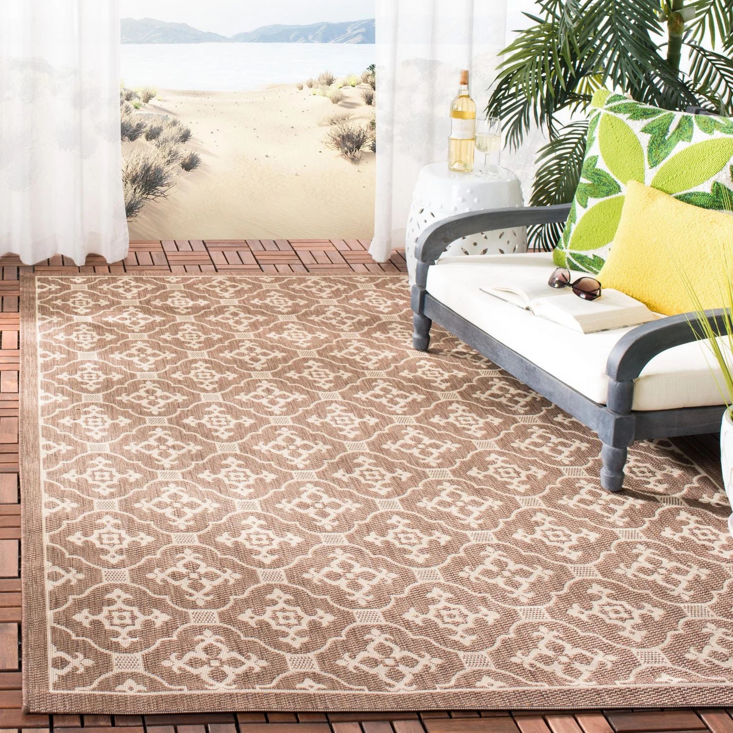 Safavieh Courtyard Alastar Geometric Outdoor Area Rug | Walmart (CA)