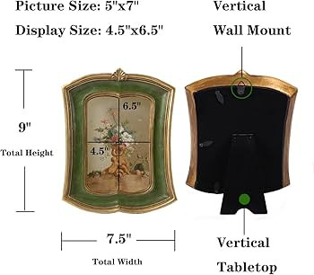 Kangce Vintage Picture Frame 5x7 Antique Ornate Photo Frame Tabletop and Wall Hanging Old-Fashion... | Amazon (US)