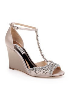 Sarah Crystal Embellished Satin Dressy Wedge Sandals | Lastcall