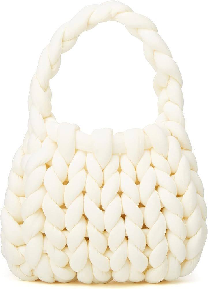 Women's Knit Clutch Bag Handmade Woven Polyeater Knit Satchel Purse Handbag Shoulder Solid Color ... | Amazon (US)