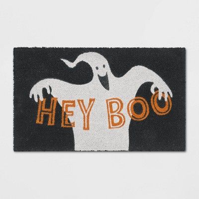 18"X30" Hey Boo Ghost Coir Doormat White - Hyde & EEK! Boutique™ | Target