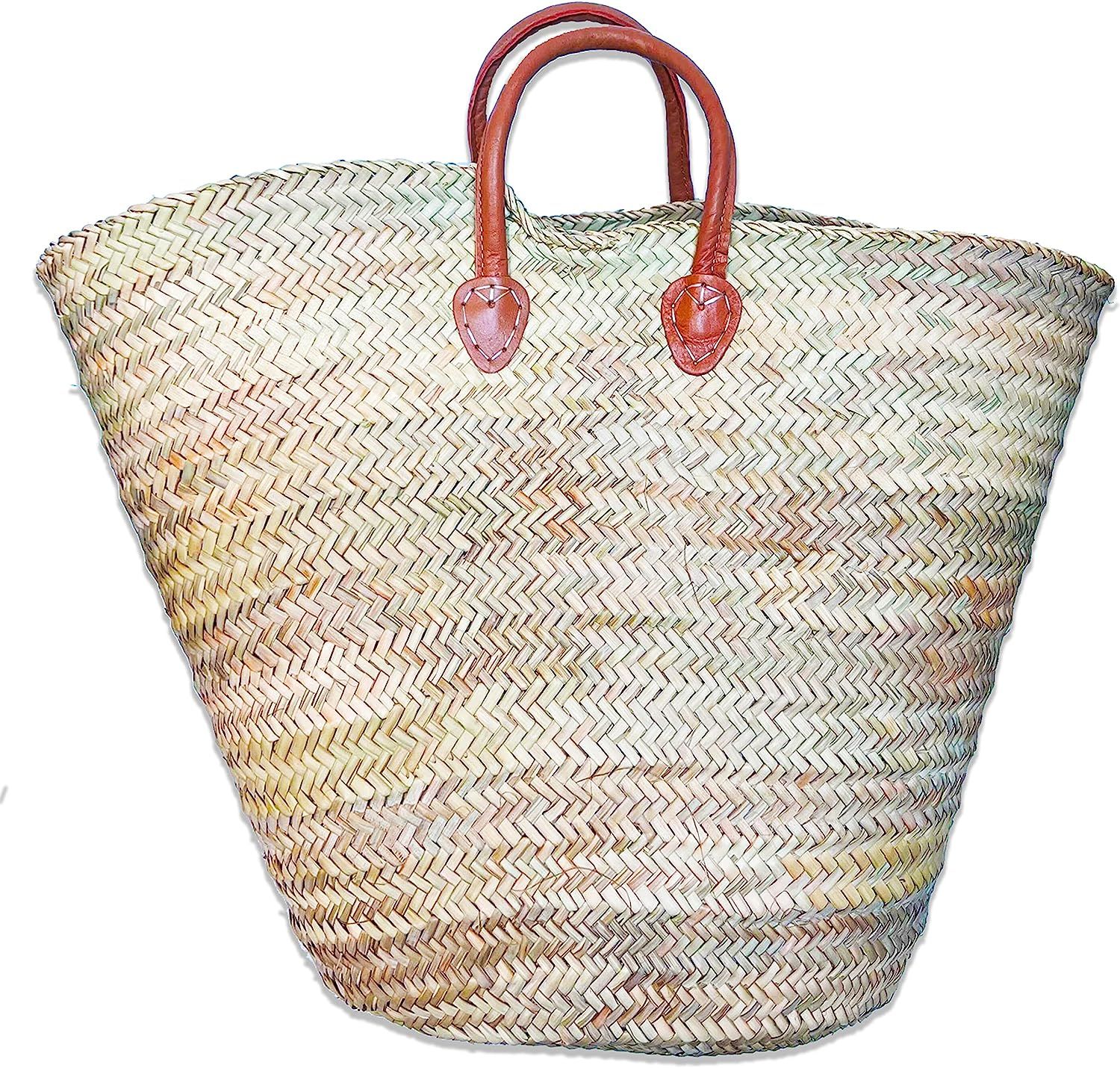 French Market Basket Bag | Handmade Moroccan Seagrass Baskets - Extra Extra Large (24x16) | Wicke... | Amazon (US)