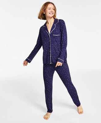 Alfani Women's Ultra-Soft Printed Packaged Pajama Set, Created for Macy's & Reviews - All Pajamas... | Macys (US)