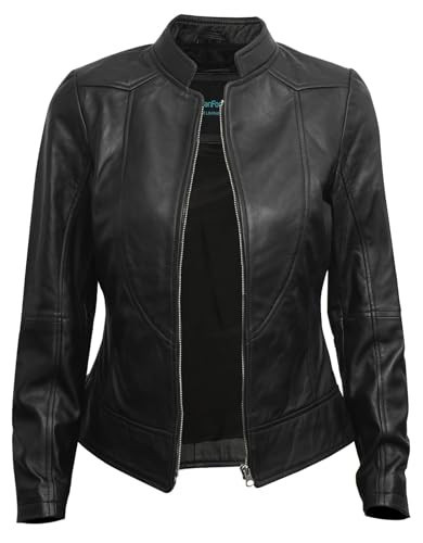 UrbanFocal Black Leather Jacket Women - Leather Moto Jacket Women | [101002606] Black Amy, 2XL | Amazon (US)