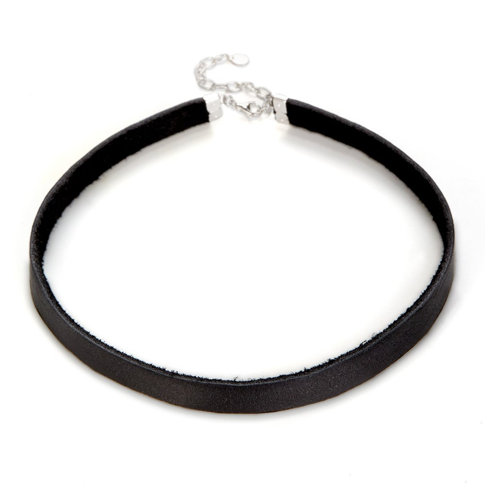 Black Leather Choker Necklace | Eve's Addiction Jewelry