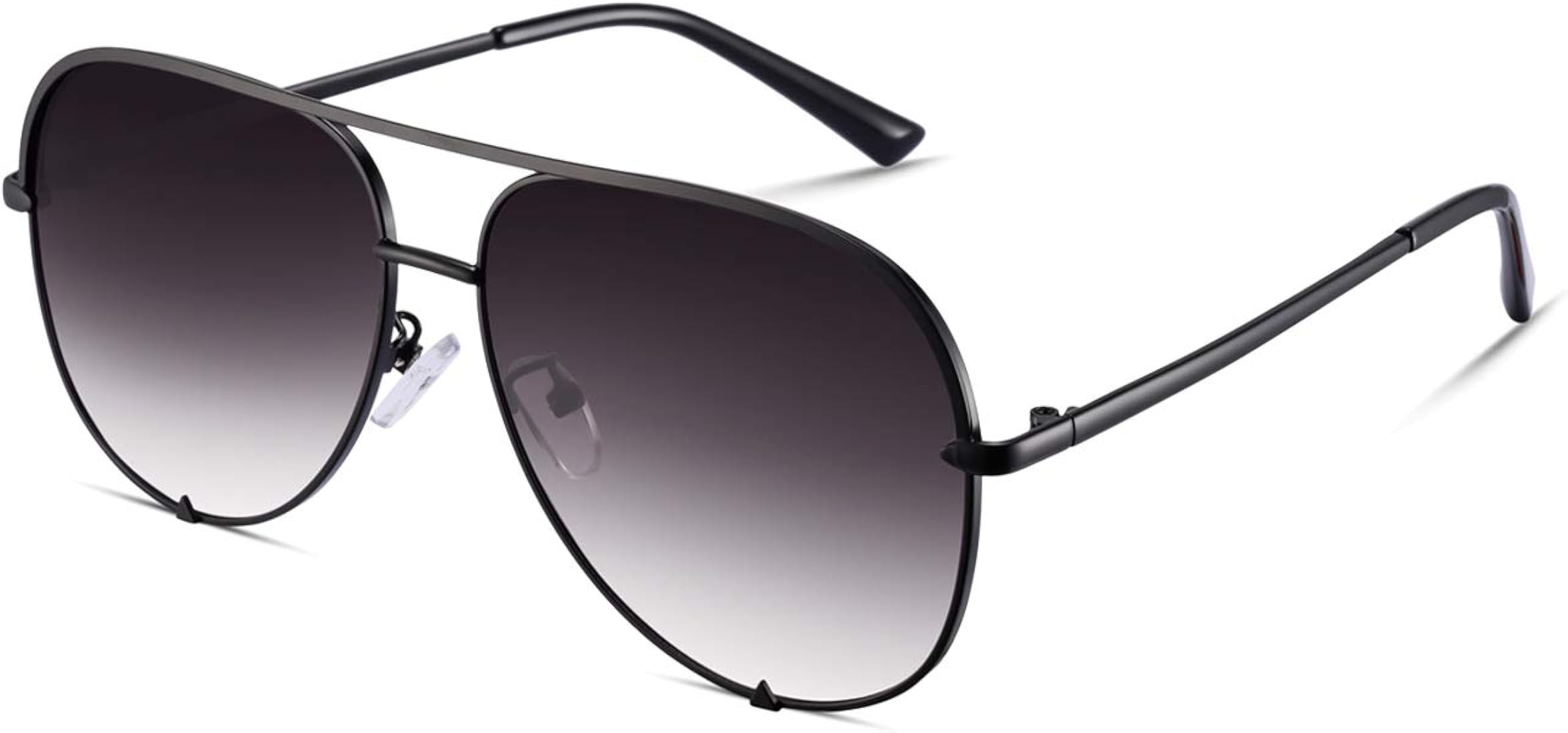 EYERNO Mirrored Aviator Sunglasses For Men Women Fashion Designer UV400 Sun Glasses(Black/Grey) | Amazon (US)