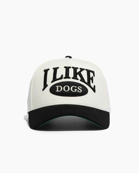 I like dogs | 5-Panel Arc Hat | Cream and Black | Diogie