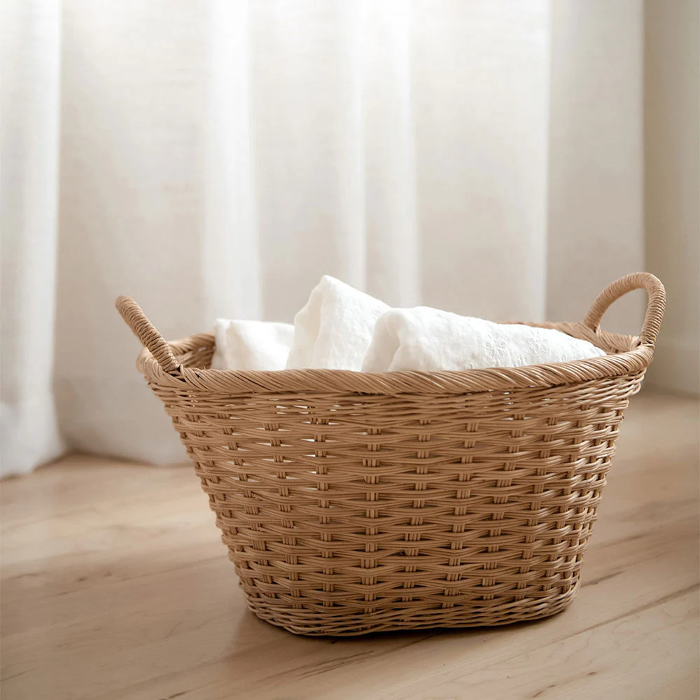 Handwoven Oval Floor Basket | Roan Iris