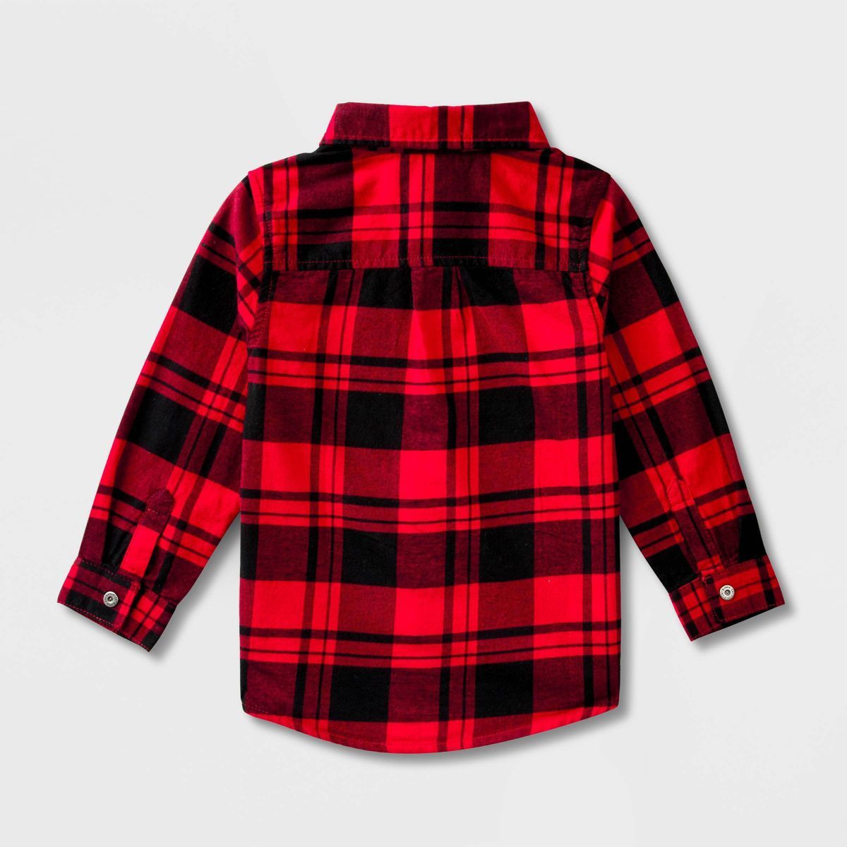 Toddler Boys' Adaptive Long Sleeve Button-Down Flannel Shirt - Cat & Jack™ Red | Target