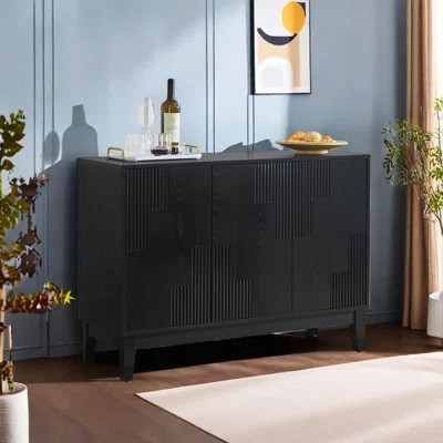 44.3'' Mid-Century Modern Buffet Cabinet with Storage, 3-Door Sideboard with Adjustable Shelves | Wayfair North America