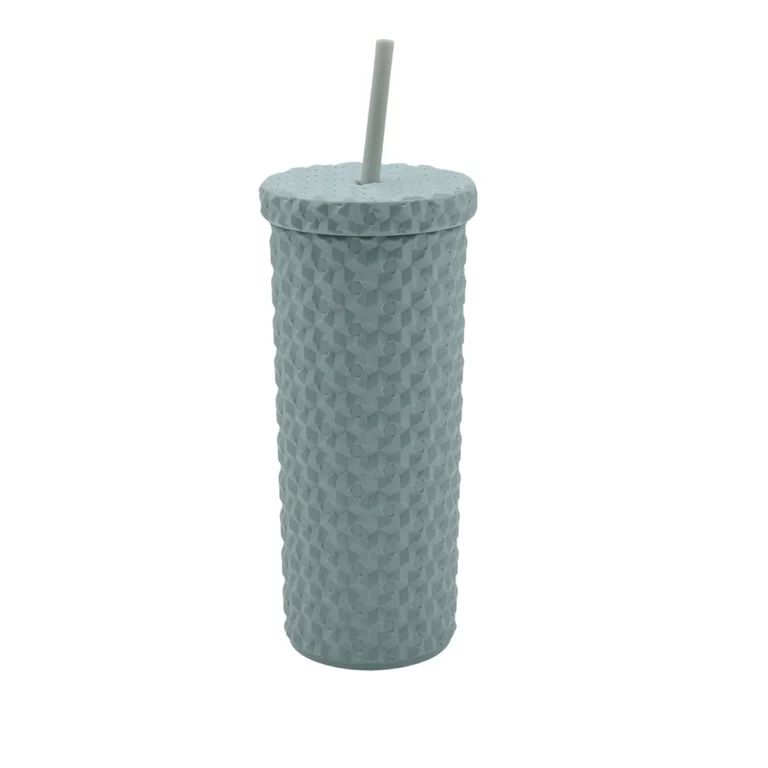 Mainstays 24-Ounce Eco-Friendly Plastic Textured Tumbler with Lid, Mint Green | Walmart (US)