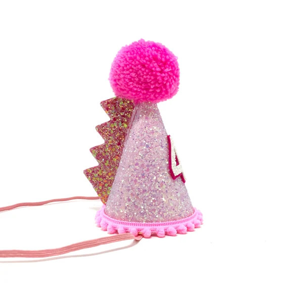 Dinosaur Party Hat, Girl Dinosaur Party Hat, Pink Purple Dinosaur Party Hat, Dinosaur Party Photo... | Etsy (US)