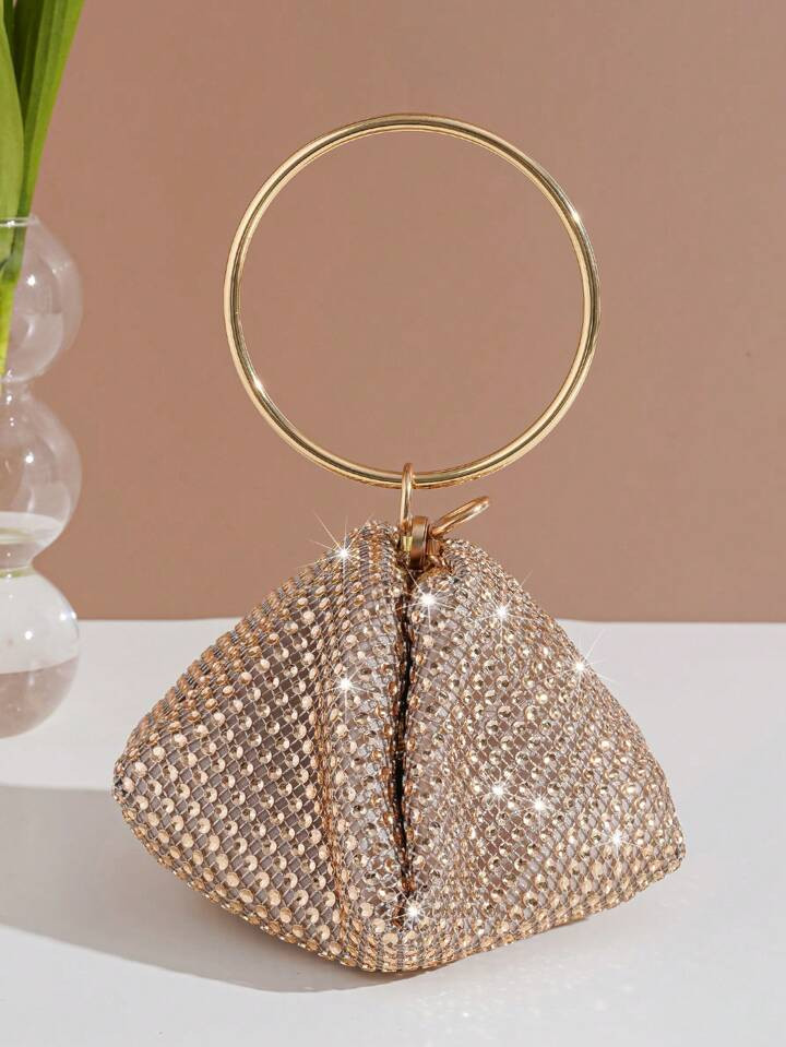 Mini Landmine Handbag With Embellished Crystals Valentines, Essential Wedding Items,Perfectly Matching With Graduation Dress, Prom Dresses, Glamorous Rhinestone Bag | SHEIN