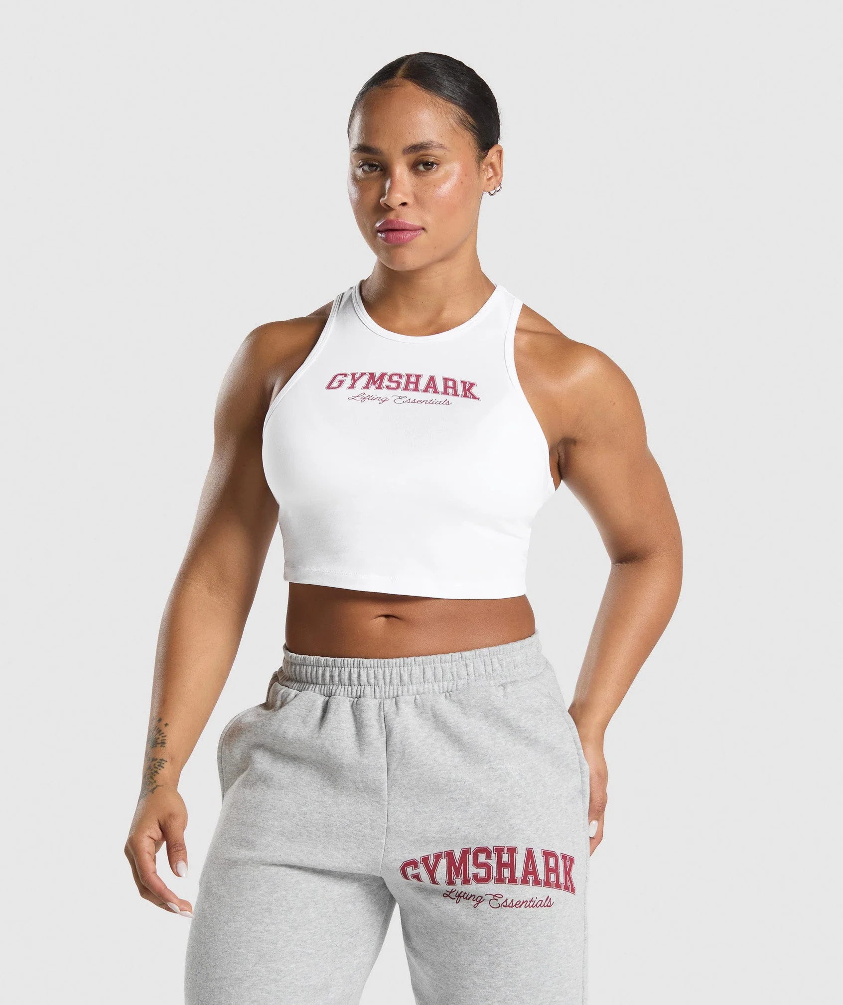 Gymshark Lifting Essentials Graphic Tank - White | Gymshark US
