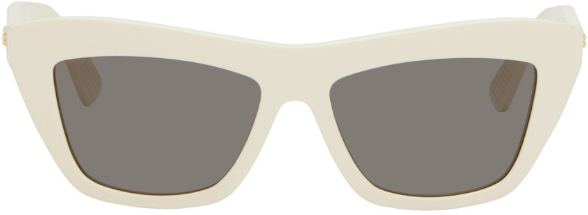 Bottega Veneta Off-White Cat-Eye Sunglasses | SSENSE