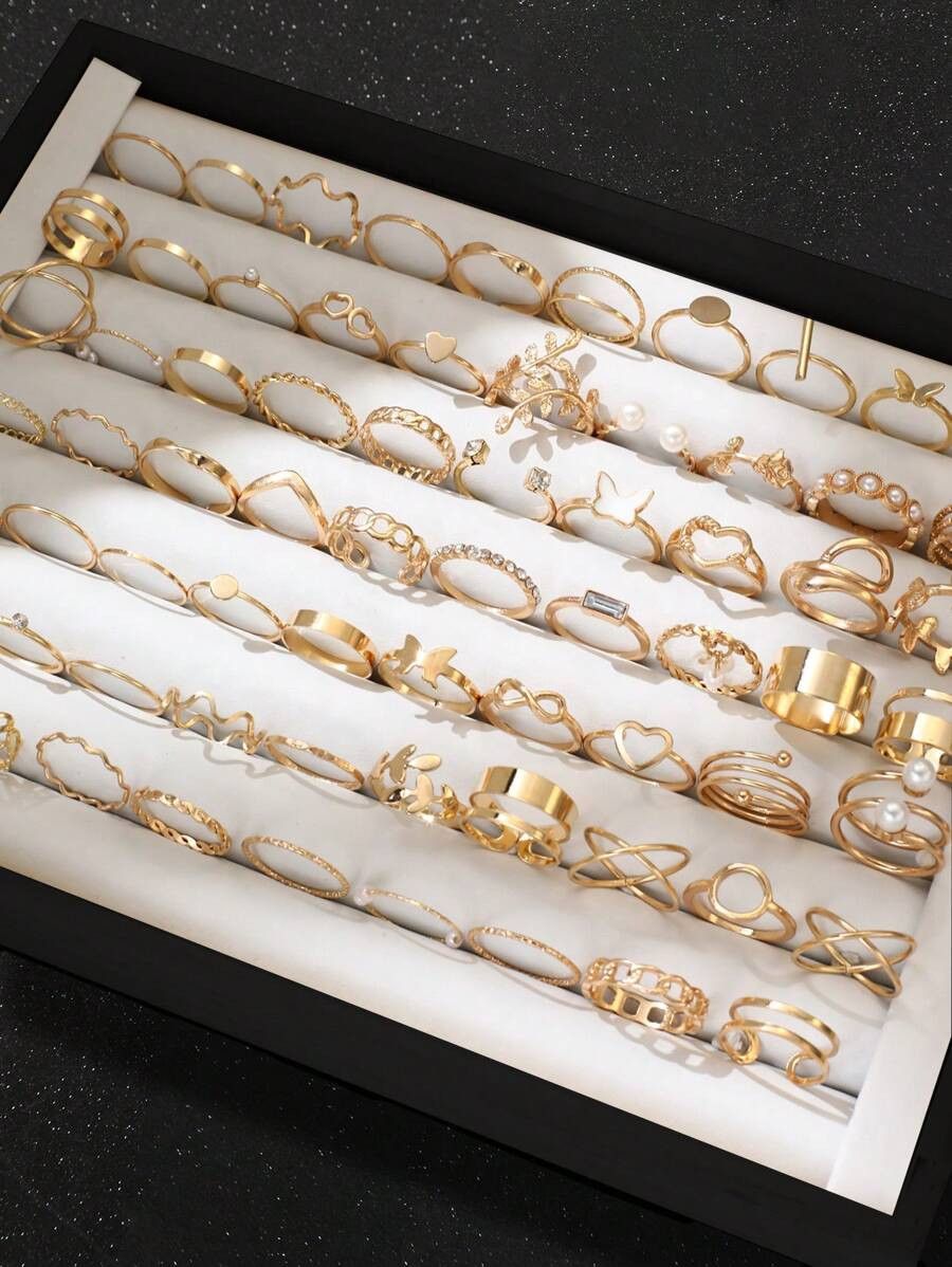 68-22pcs/Set Fashionable Simple Exquisite Elegant Sexy Butterfly Heart Flower Leaf Faux Pearl Rhi... | SHEIN