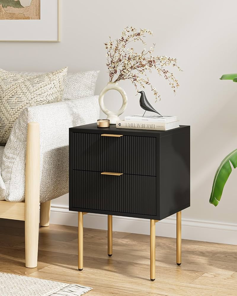 Nightstand, 2 Drawer Dresser for Bedroom, Small Side Table with 2 Drawers, Bedside Furniture, Nig... | Amazon (US)