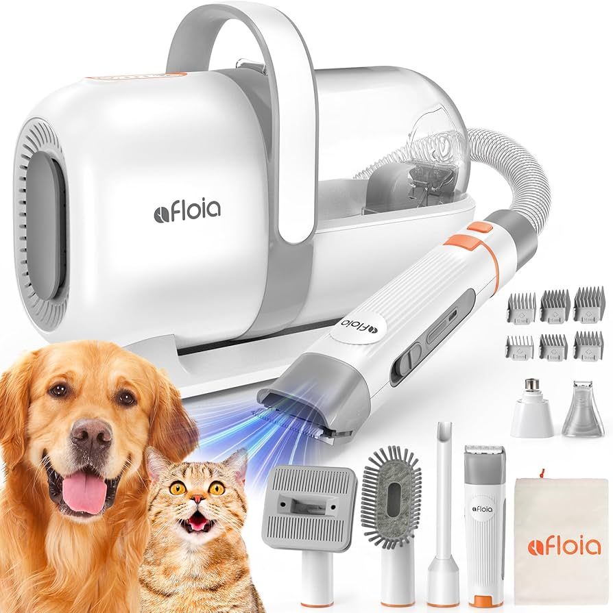 Afloia Dog Grooming Kit, Pet Grooming Vacuum & Dog Clippers Nail Trimmer Grinder & Dog Brush for ... | Amazon (US)