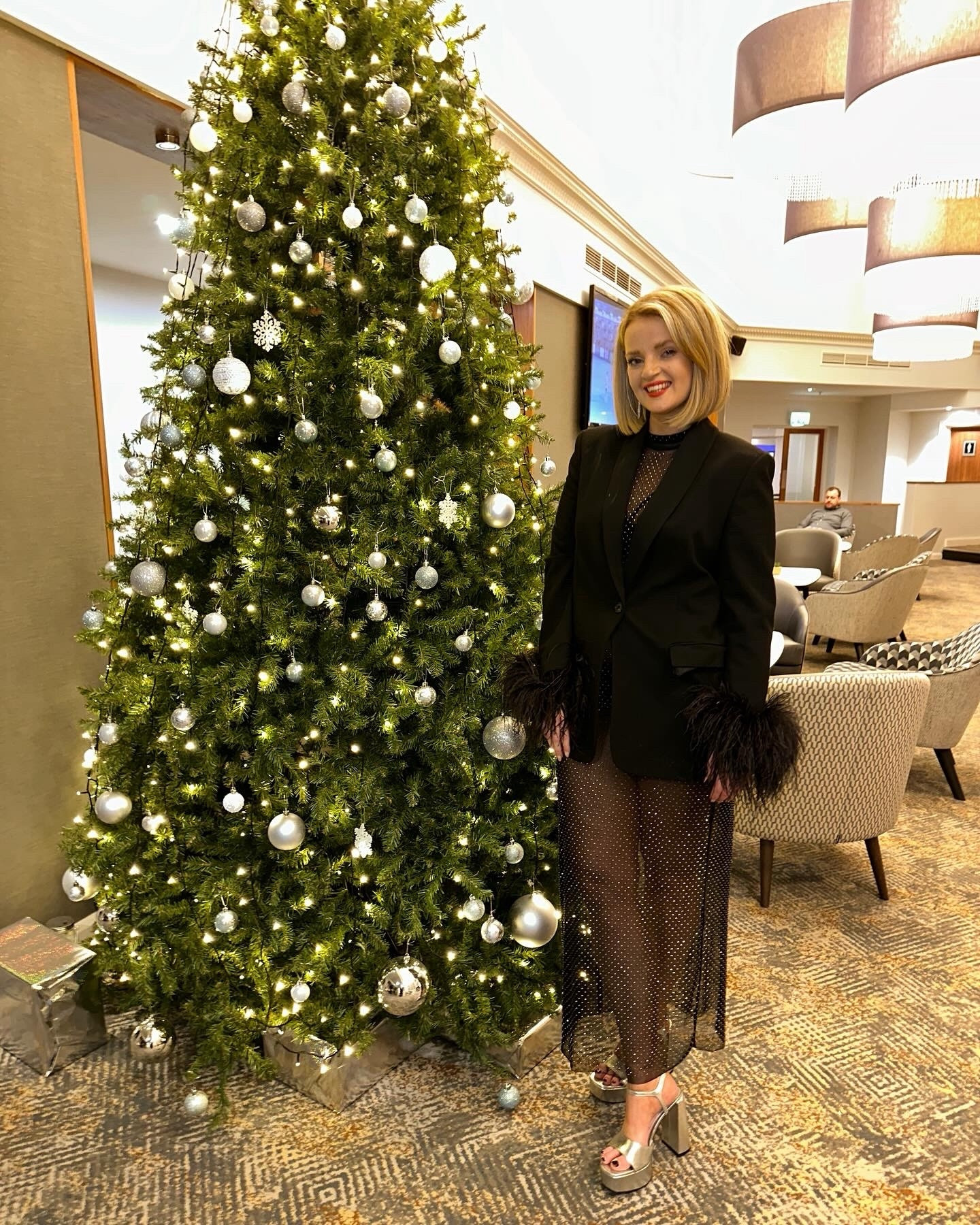 Xmas party evening outfit. The nicest little dress featuring the feather Zara blazer from last year! Little tip, get some add on feather cuffs. #zara #hm #partywear

#LTKparties #LTKSeasonal #LTKGiftGuide