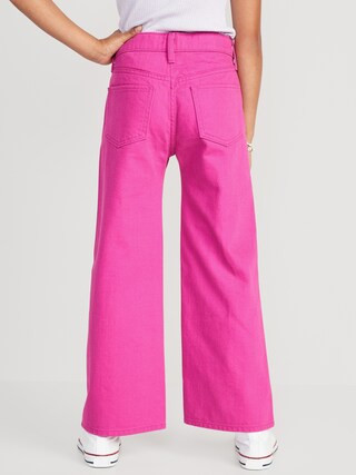 High-Waisted Pop-Color Baggy Wide-Leg Jeans for Girls | Old Navy (US)