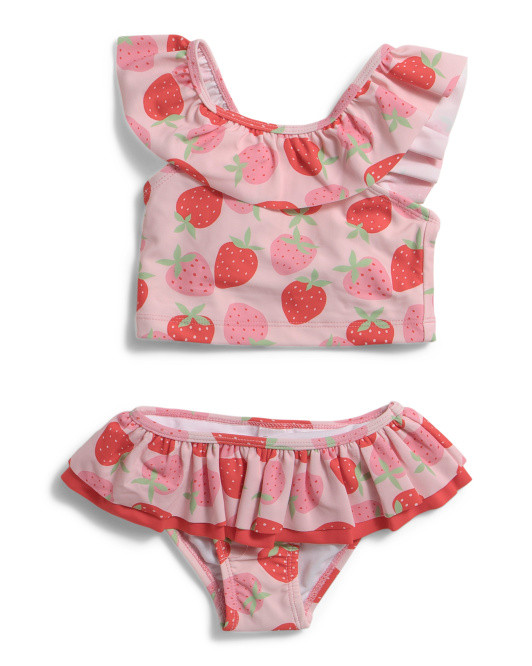 Toddler Girls 2pc Strawberry Swimsuit | TJ Maxx