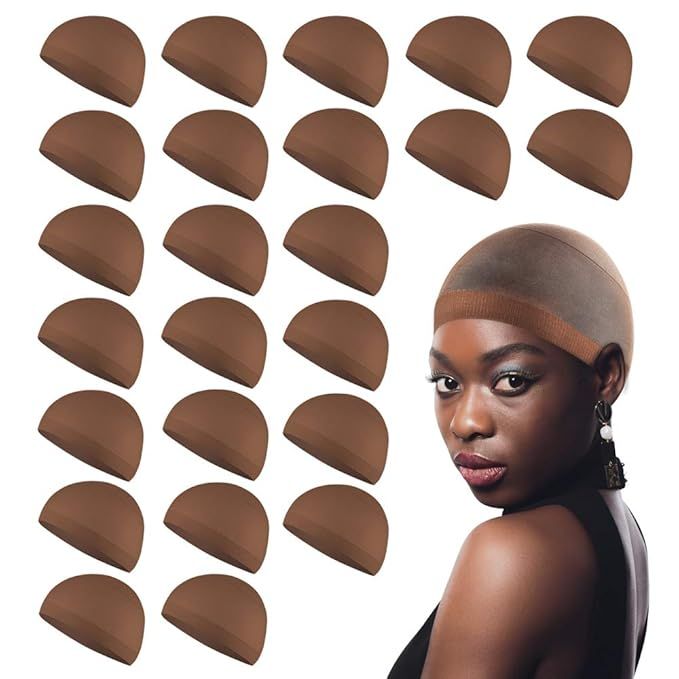 MYKURS Dark Brown Wig Caps for Women, 24 Pack | Amazon (US)