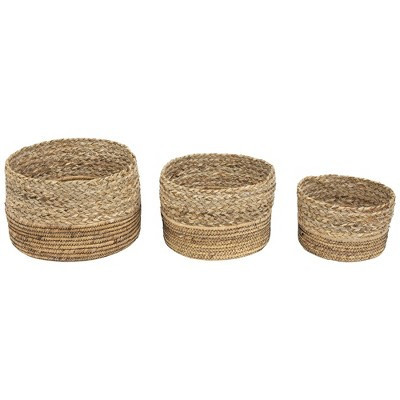 Northlight Set of 3 Braid and Twist Woven Seagrass Storage Baskets 9.75" | Target