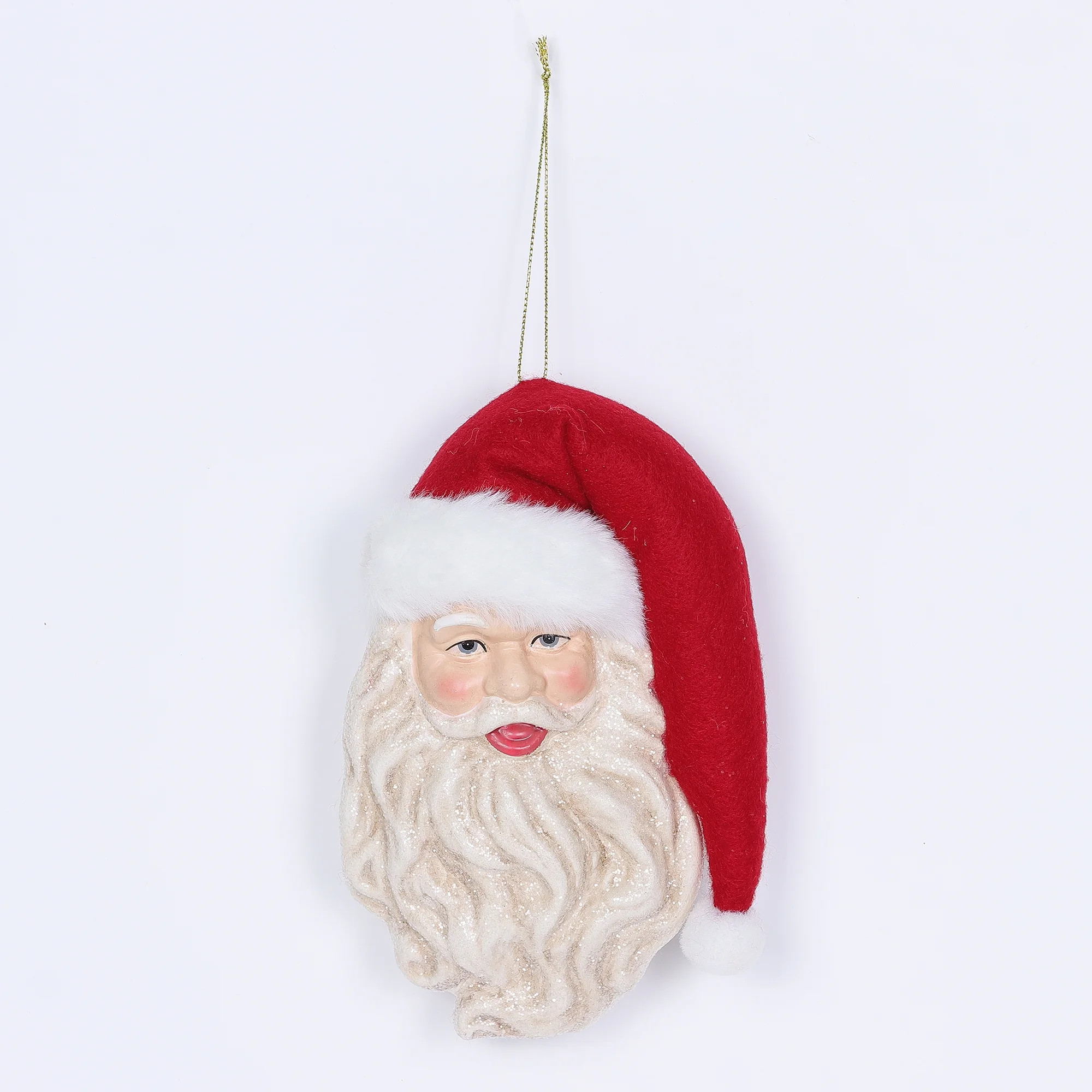 Glitter Santa Head Christmas Ornament, 6 in, by Holiday Time | Walmart (US)