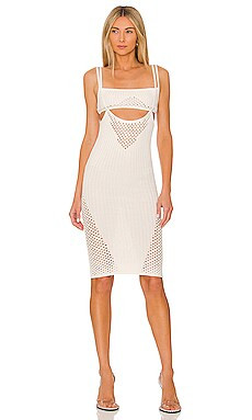 h:ours Nadene Layer Midi Dress in Ivory from Revolve.com | Revolve Clothing (Global)