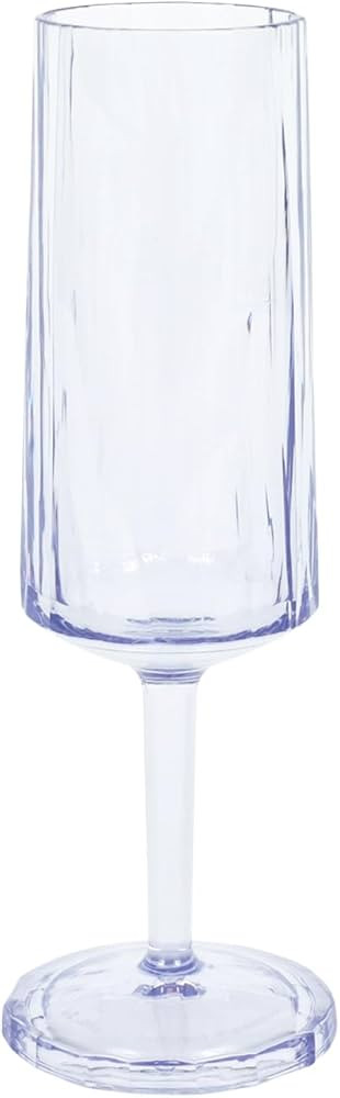 Vietri Shatterproof Superglass Blue Champagne Flute - 8" 4oz Unbreakable Faceted Polycarbonate Ba... | Amazon (US)