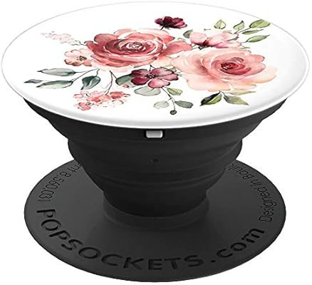 Maroon and Peach Floral Bouquet Design: Flower PopSockets Grip and Stand for Phones and Tablets | Amazon (US)