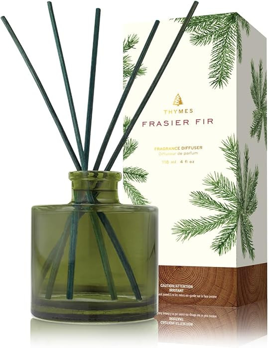 Thymes Frasier Fir Reed Diffuser Set – Includes Reeds, Fragrance Oil, and Frosted Glass Bottle ... | Amazon (US)