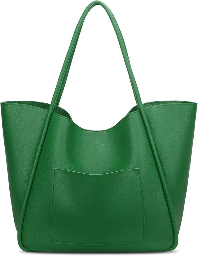 KKXIU Tote Bag for Women Vegan Leather Shoulder Purse Large Capacity Travel Bag | Amazon (US)