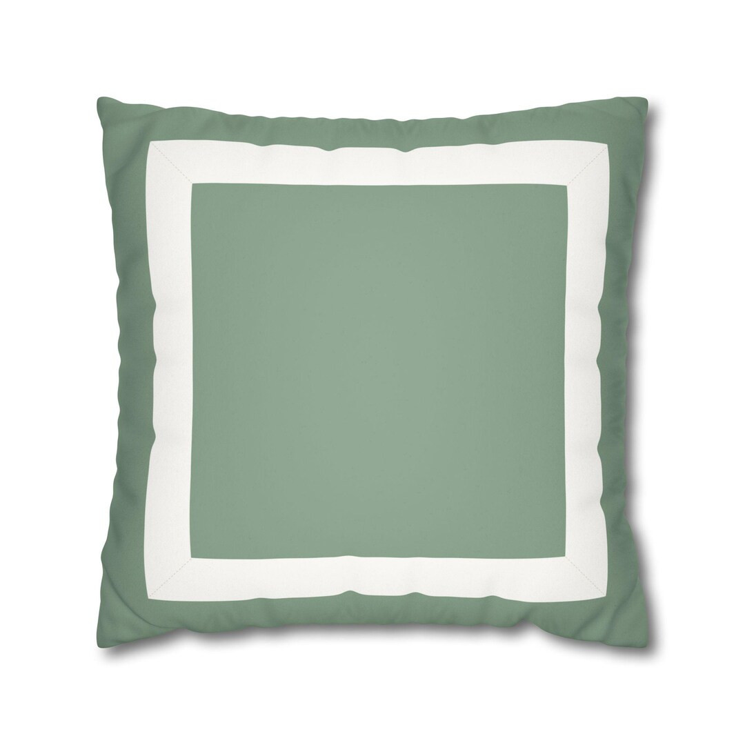 Ribbon Frame Ava Faux Suede Square Pillow Cover - Etsy | Etsy (US)