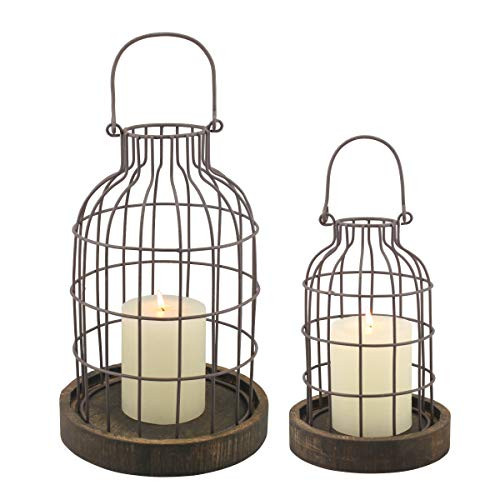 Stonebriar SB-5393C 2PC Wire METAL CLOCHE SET, Set of 2, Brown | Amazon (US)