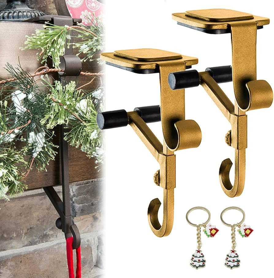 Fireplace Stocking and Garland Hanger, 2025 New Garland Hanger for Door Frame, 2 in 1 Double Mant... | Amazon (US)