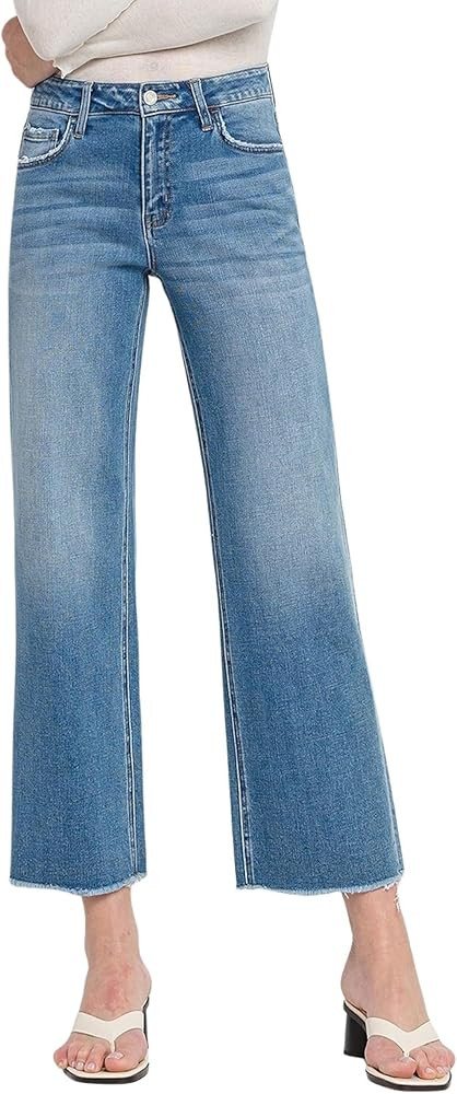 VERVET Women's Kendall High Rise Dad Jeans with Frayed Hems | Amazon (US)