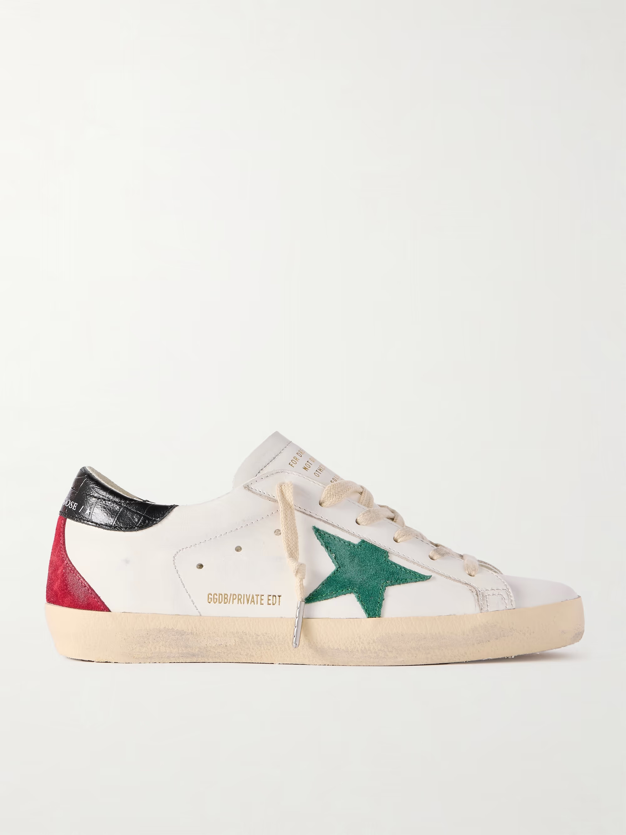 Super-Star distressed leather and suede sneakers | NET-A-PORTER APAC