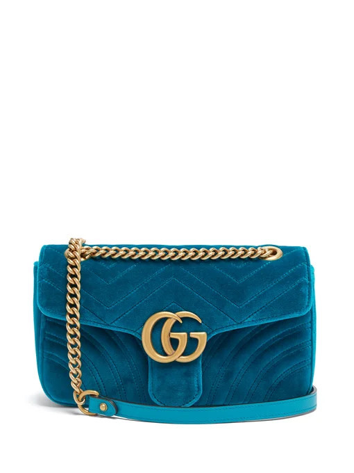 GG Marmont small quilted velvet shoulder bag | Gucci | Matches (US)