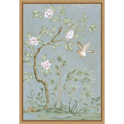 Amanti Art 16"x23" Spring Flower Mural II Blue by Julia Purinton Framed Canvas Wall Art Print: Mo... | Target