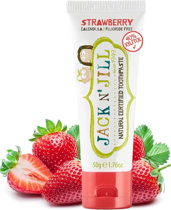 Jack N' Jill Natural Toothpaste for Baby and Infants - Fluoride Free Training Toothpaste, 40% Xyl... | Amazon (US)