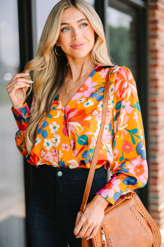 In Your Dreams Rust Floral Bodysuit | The Mint Julep Boutique